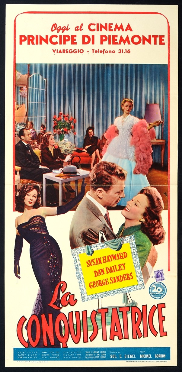 Locandina originale film La conquistatrice (1951) - Regia di Michael Gordon