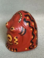 Vintage Primitive Folk Art Figurine Hand Painted Signed