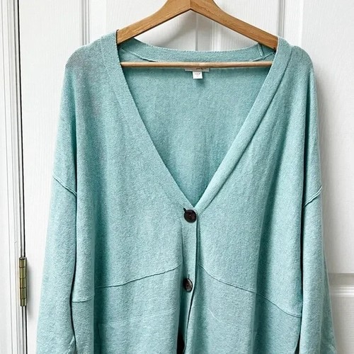 J. Jill PureJill Cashmere Boxy Oversized Button Front Cardigan Top Sz XS - Picture 2 of 8