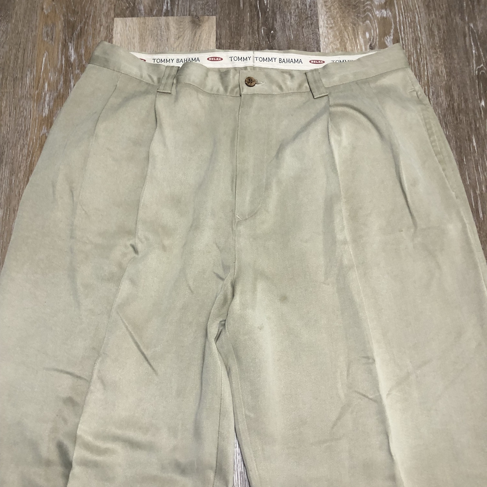 TOMMY BAHAMA Relaxed Straight Leg Silk Beige Dress Pants Men's Size 36
