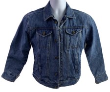 London Fog Blue Denim Jean Vintage Trucker Jacket Child Boys Size Large