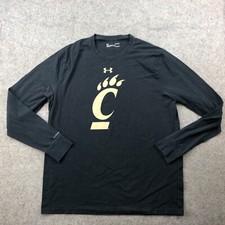 Cincinnati Bearcats Shirt Mens Large Black Logo Crew Neck Under Armour