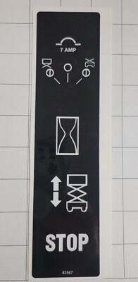 GENIE 82567 DECAL GROUND CONTROL PANEL