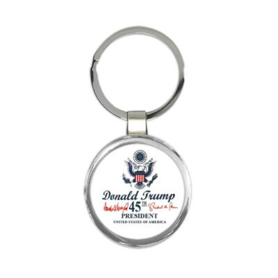 Gift Keychain : Donald Trump 45th President USA Crest Flag Eagle Presidential