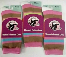 Justin Boots Gypsy Collection Women's Fashion Crew Sock, Medium, 3 pairs