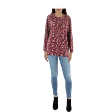 Style & Co. Women  Cotton Knit Tee Blouse Shirt Plus 1X Scarlet floral