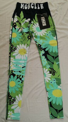 Moncler Richard Quinn Floral Print High Waist Leggings L Large New 
