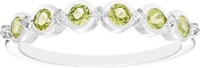 Peridot  Diamond Stacking Ring in Sterling Silver