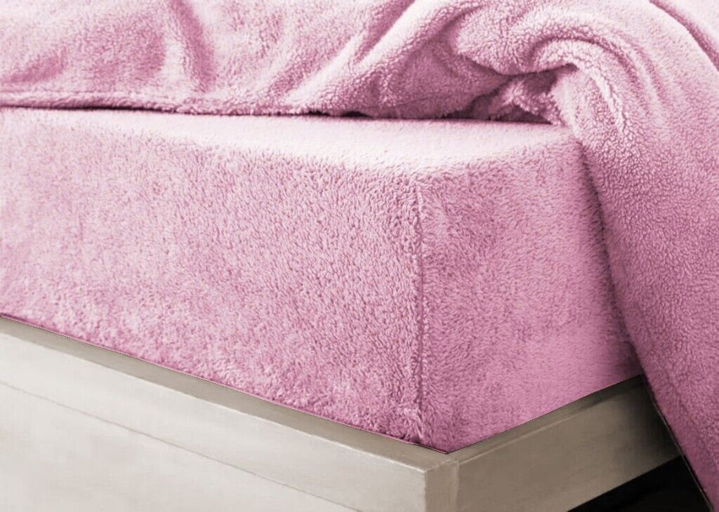 Warm Cosy Teddy Fleece Fitted Bed Sheet Thermal Super Soft Bedding