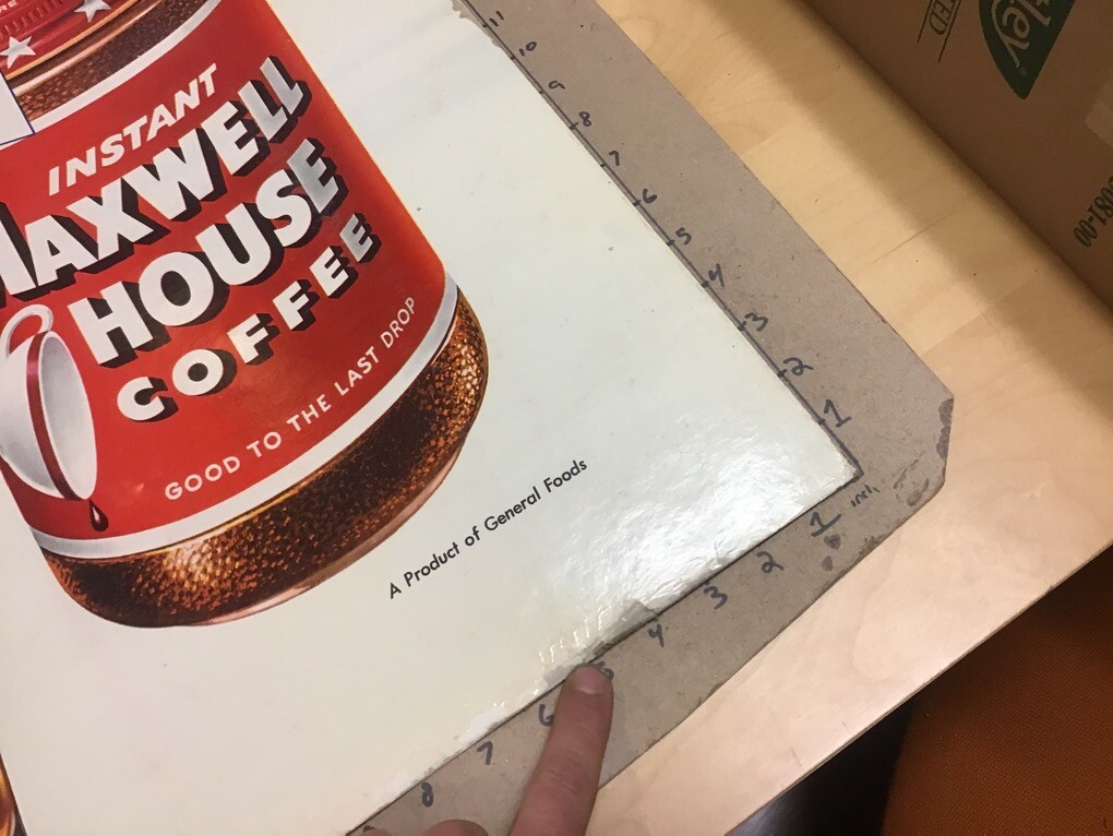 Original MAXWELL HOUSE COFFEE sign 44 x 21