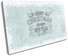 Christmas Decoration Wall Canvas ART Print XMAS Picture Gift Hessian 06 Blue Chr