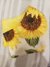 Reversible Adult sunflower mask w/ nose wire,elastic, filter pocket 100 cotton