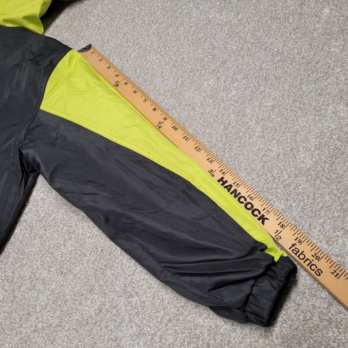 AQ Jacket Boys Medium 10/12 Black Green Gray Explore The Unknown Hooded Lined - Picture 8 of 13