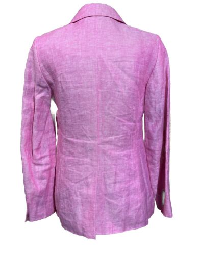 Talbots Linen Single Button Blazer Suit Jacket Pink Size 2 Casual Preppy Barbie - Picture 5 of 12