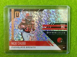 NICK-CHUBB-ROOKIE-CARD-PRIZM-REFRACTOR-RC-BROWNS-SP-Flight-2018-UNPARALLELED-216