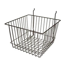 Wire Baskets Black 12x12x8 Gridwall Slatwall Pegboard Storage Display 3 Pack