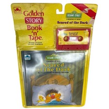 New Vintage 1987 Golden Story Book &lsquo;n&rsquo; Tape Sesame Street Scared Of The Dark