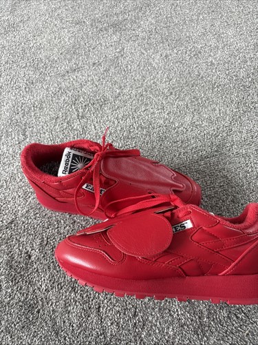 Reebok Eames Classic Office Trainer’s Uk5.5 Donna Pelle Rossa Nuovo Senza Etichette