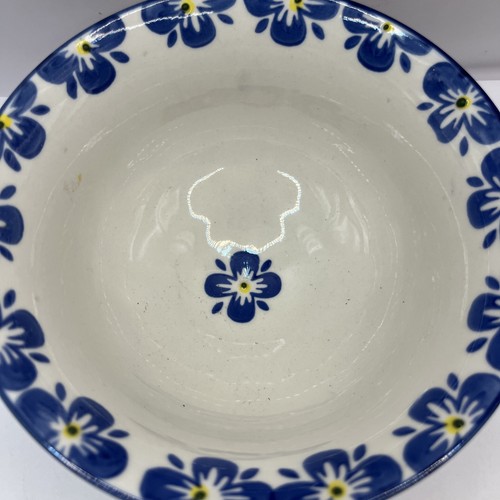 3 ciotole per cereali zuppa in gres Boemia firmate casalinghi fiori blu teal ora - Foto 3 di 15