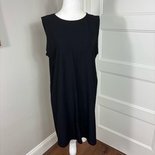Eileen Fisher Sleeveless Black Dress Size M Minimalist Capsule Wardrobe Chic