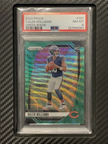 2024 PSA 8 Caleb Williams RC #301 Green Wave Prizm Rookie Panini Prizm NFL