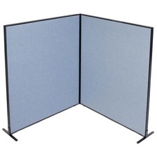 60-1/4"W x 72"H Freestanding 2-Panel Corner Room Divider Blue