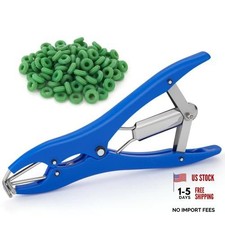 100Pcs Castration Bands and Goat Banding Kit, Stainless Steel Jaw Castration