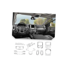  27PCS Chrome Interior Accessories Trim Kit for 2019-2023 Dodge RAM 1500 4-Door 