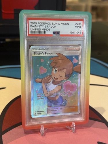 2019 POKEMON SUN & MOON UNIFIED MINDS #235 FULL ART/MISTY'S FAVOR PSA 9 - Picture 4 of 7