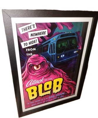 Artovision 3D Art Attack of the Blob Horror Movie Framed Wall Shadow Box Emrich