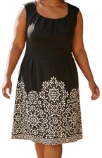 Womens Black Floral Sheath Stretchy Holiday Cocktail Party Dress Sz 24W