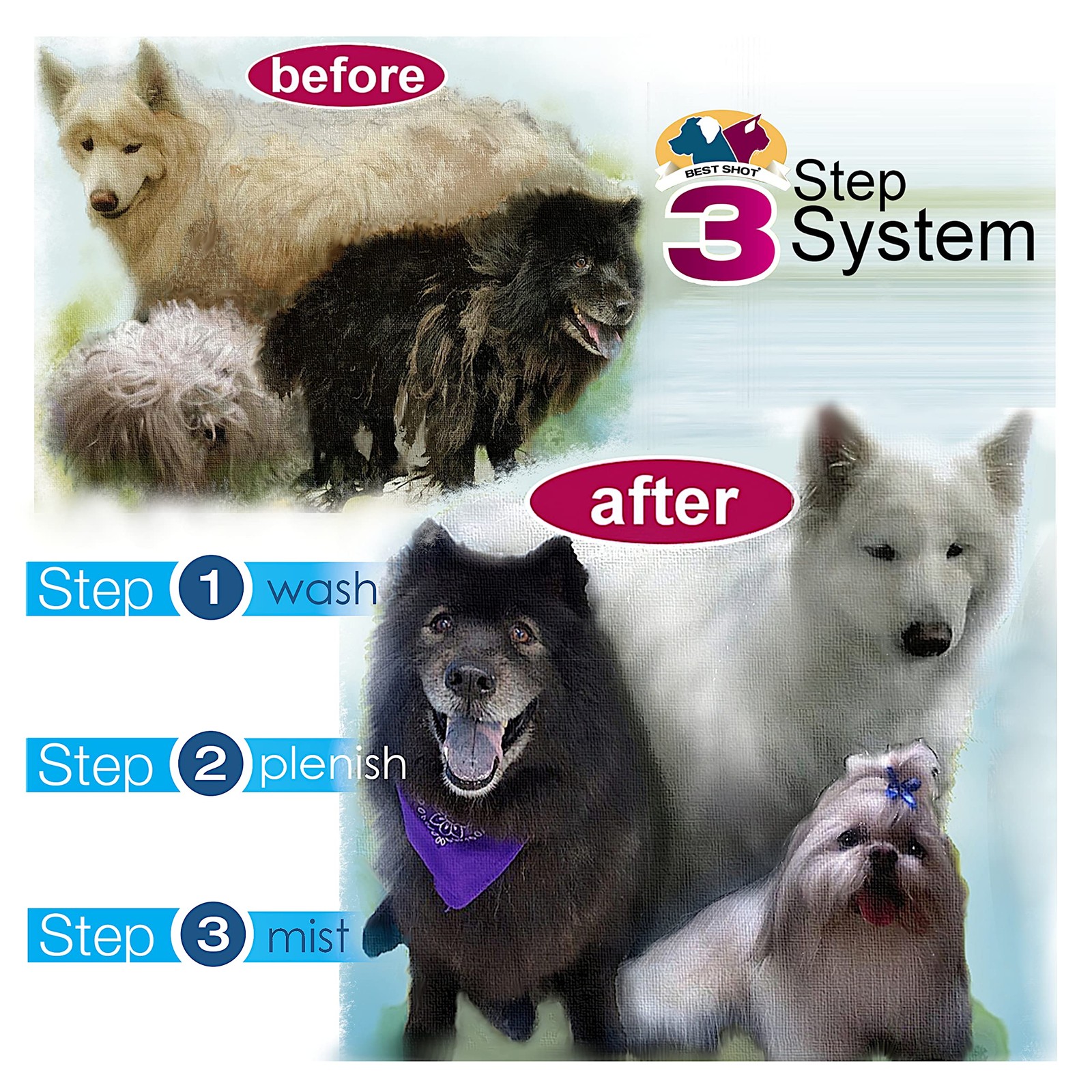 Best Shot Ultra Wash Shampoo with Pet Coat Release Technology, Coat and Skinc...