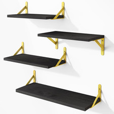 Floating Shelves for Wall, Different Sizes Black Wall Shelves for Living Room, B