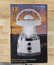 Multifunctional Radio Lantern And Emergency Flashlight Battery Operated 12 Brigh