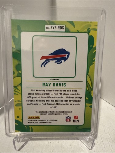 2024 Panini Donruss Optic - First Year Fresh Ray Davis #FYF-RDS Blue Hyper Prizm - Picture 2 of 2