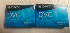 Lot of 2 Sony DVM60PRR Premium Mini DV 60 Minute DVC Digital Video Cassette