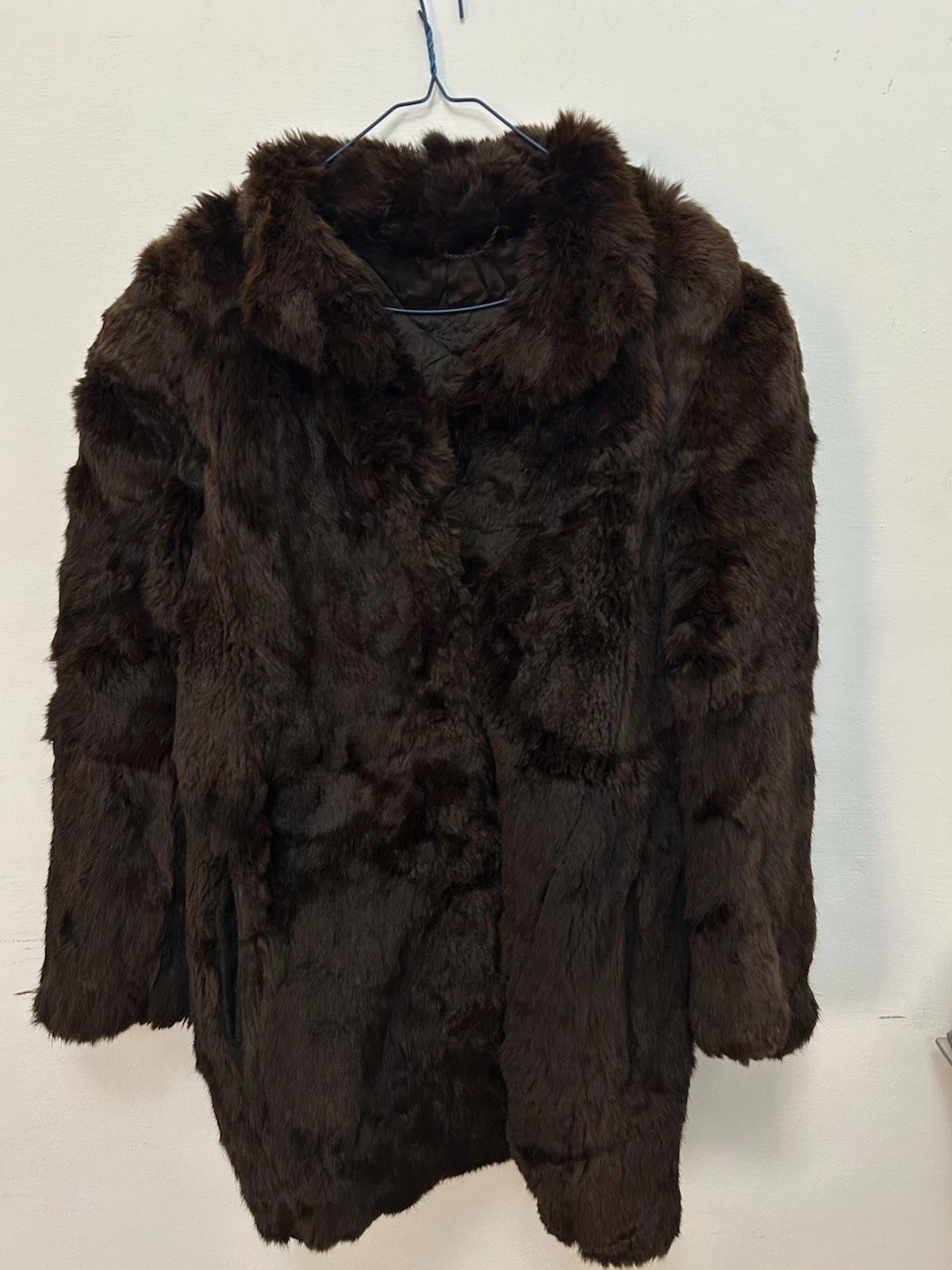 Vintage Real Fur Coat Dark Brown Muskrat Mink Stroller Jacket Mid Length⁠ image 1