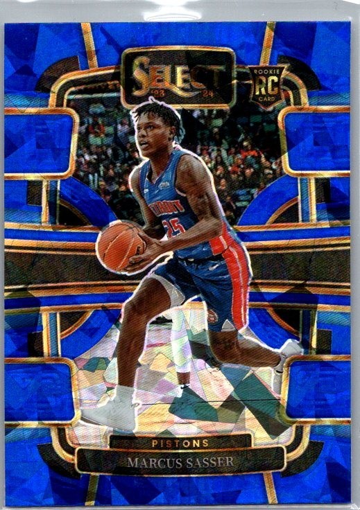 2023-24 Panini Select - Concourse Marcus Sasser #70 Blue Cracked Ice Prizm (RC)
