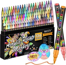 136 Colors Acrylic Paint Pens Paint Markers, Extra Fine Tip Point Acrylic Paint