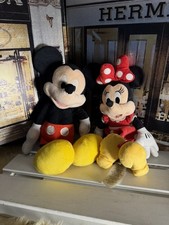 Disney Mickey Mouse Minnie Mouse Plushies Set Lot Of 2