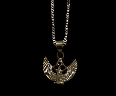 Seltener feiner geflügelter Göttin Isis Anhänger Made in Egypt aus 925 Sterling Silber