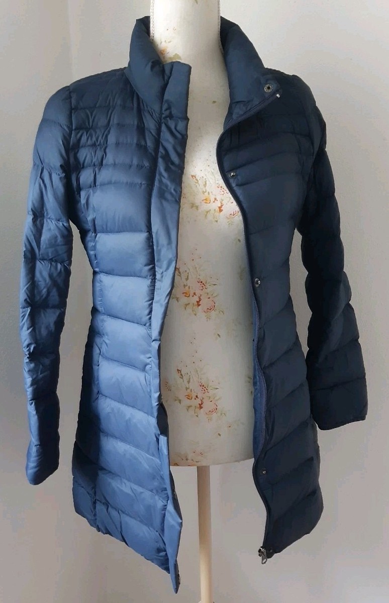 MANGO Steppmantel Damen Mantel blau XS Daunen gefüttert Jacke