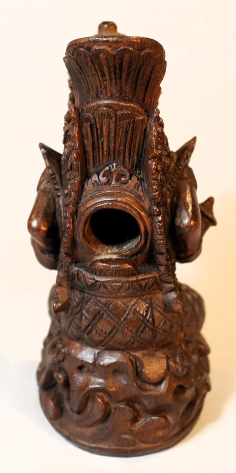 Antigua figura javanesa de 8,5" talla hindú de madera de Rama c. 1930 Foto 3 de 4