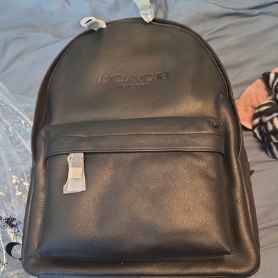Coach Black Charles Leather Campus Backpack Bag