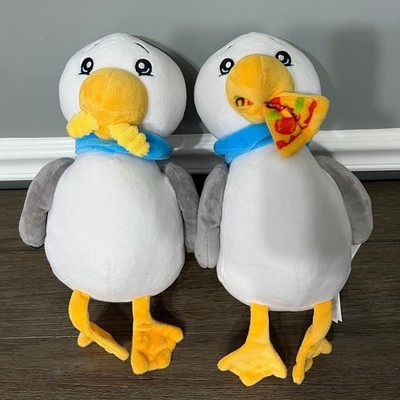 Peek-a-Boo Toys Plush Seagull Pizza French Fries Stuffed Animal Bundle