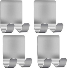 Deluxe Razor Holder for Shower-Hook Hanger Stand 4 Pack Adhesive Stainless Steel