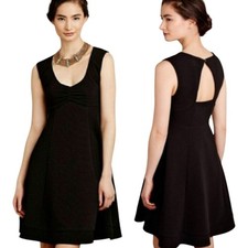 ANTHROPOLOGIE MAEVE Black Textured A-line Mini Dress - Size M