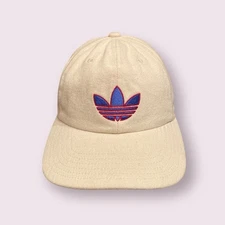 Adidas Men’s Metal Trefoil Strapback Cap Hat Embroidered Off White OSFA