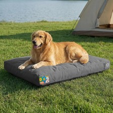 42 Inch Canvas Outdoor Dog Bed for Extra Large Dogs, Waterproof Washable Remo...