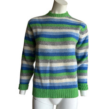 Men's Deans of Scotland Striped Shetland Wool Crewneck Sweater-Size 40